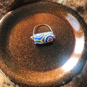 Handmade African glass beaded ring